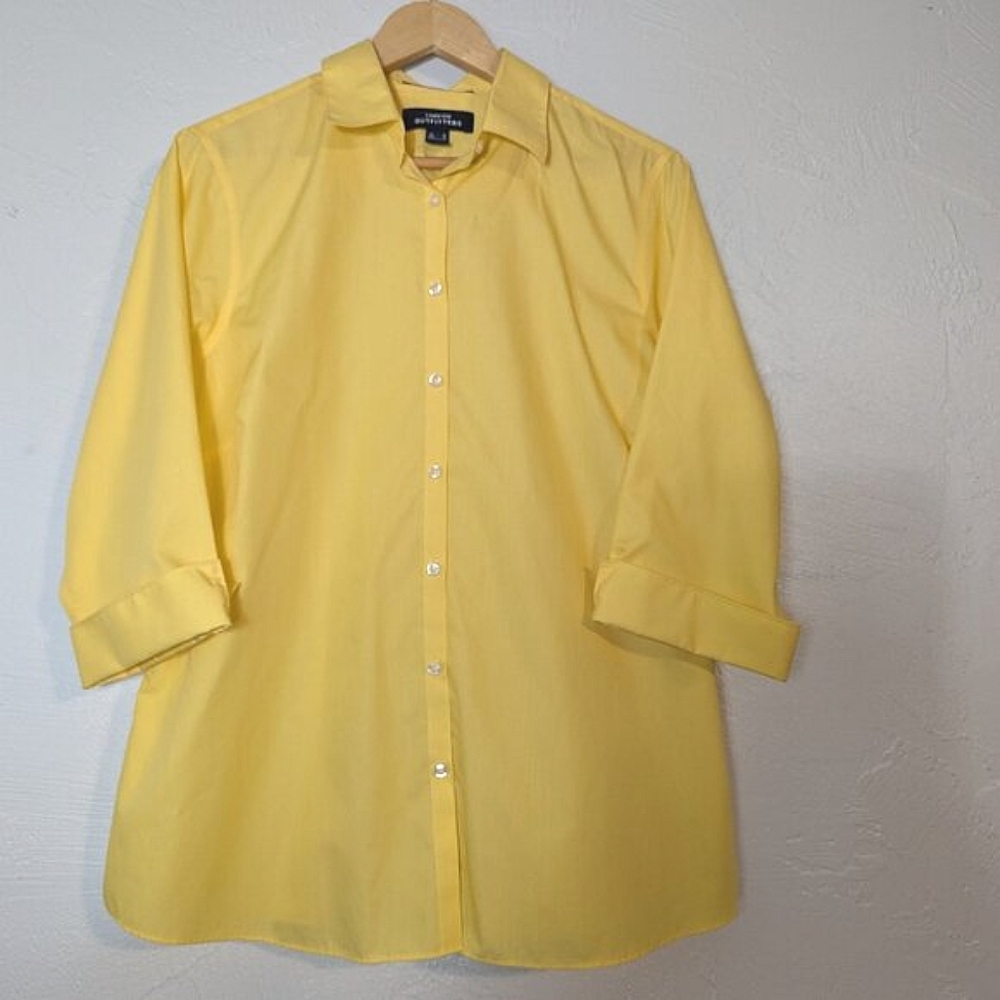 Lands End Casual Lightweight Breathable Summer Office Blouse Bright Colorful
